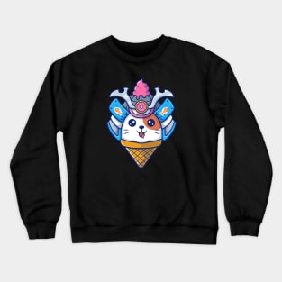 Cat samurai mascot cartoon Crewneck Sweatshirt